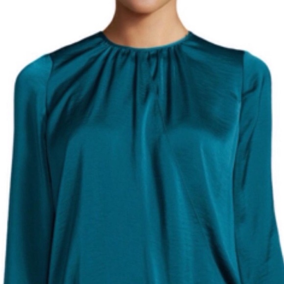 NWT Vince teal draped blouse - Picture 3 of 5